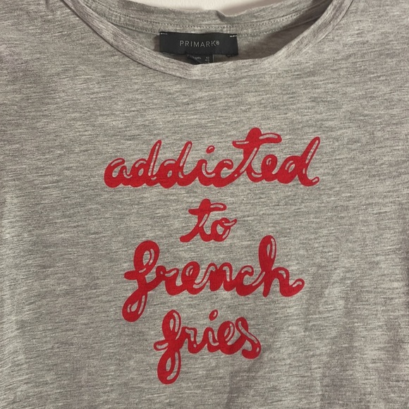 Addicted To French Fries Size 8 Primark Crop Top - Picture 2 of 6
